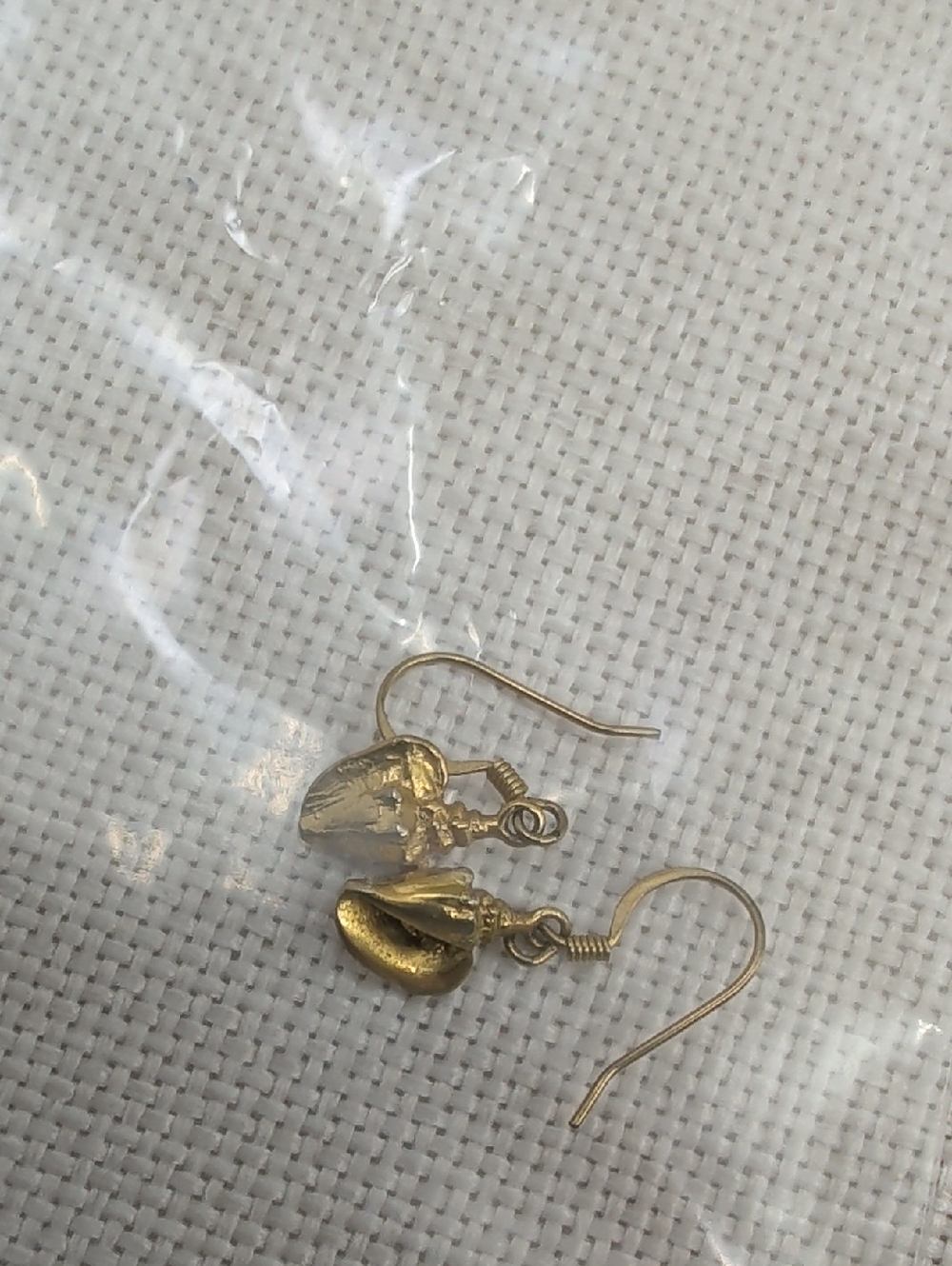 Vintage Gold Tone Conch Shell Dangle Earrings Coastal Estate Jewelry - Picture 17 of 17